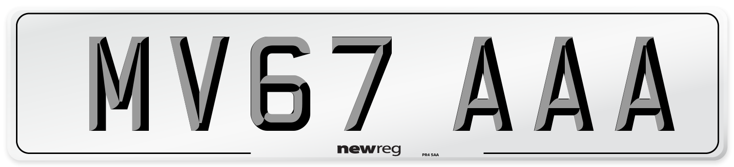 MV67 AAA Number Plate from New Reg